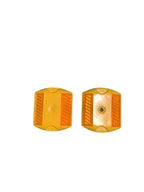 Plastic Road Stud – Yellow Body with Orange Reflectors | High-Visibility Cat Eye Road Marker | Heavy-Duty Traffic Safety Studs for Roads Highways Parking & Pathways