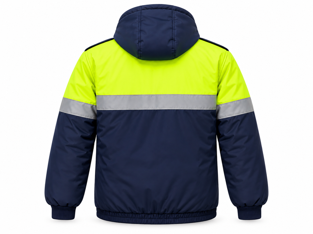 Hi-Vis Reflective Winter Safety Jacket with Hood