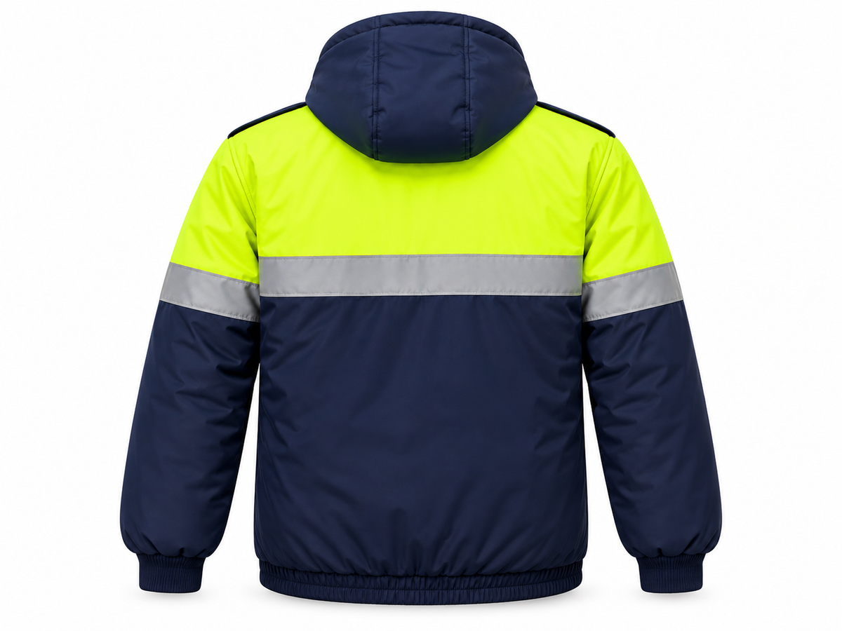 Hi-Vis Reflective Winter Safety Jacket with Hood