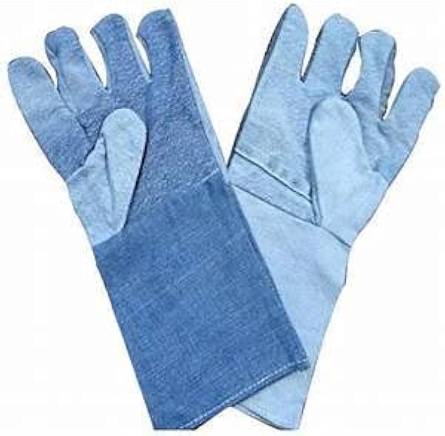 Vajraastra Heavy Duty Denim Safety Gloves (11 Inch) – Industrial Work Gloves
